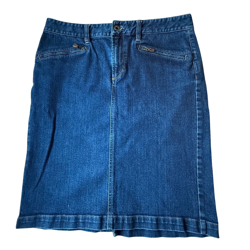 Lauren Ralph Lauren Jeans Co Dark Wash Zip Pocket Denim Skirt Womens 10